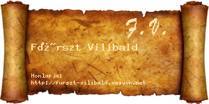 Fürszt Vilibald névjegykártya